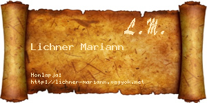 Lichner Mariann névjegykártya