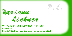 mariann lichner business card